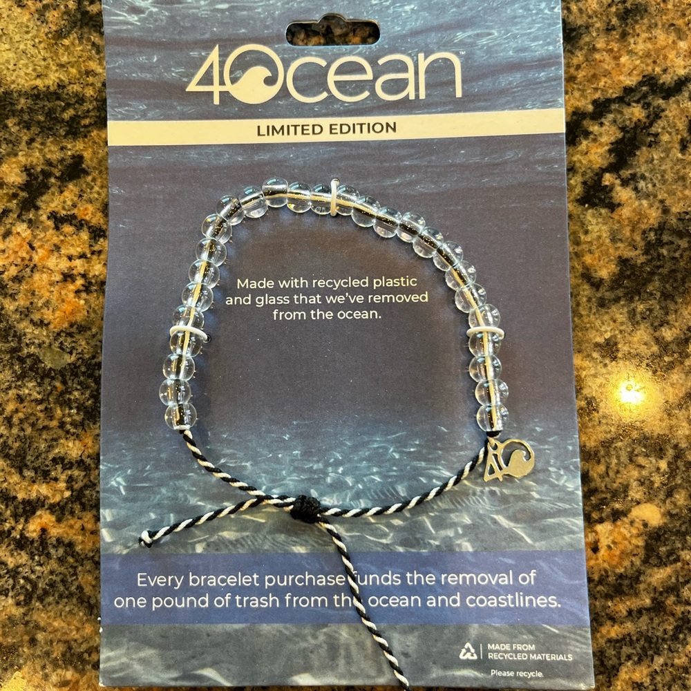 4ocean Limited Edition Clear Beaded Bracelet